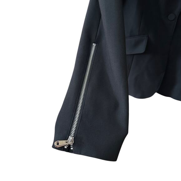 Cinq‎ à Sept- Kym Zipper Cuff Blazer Black Size 8 Formal Corporate Interview - Picture 8 of 14